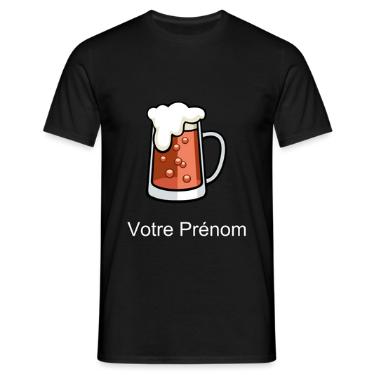 T-shirt Homme bière à personnaliser - noir