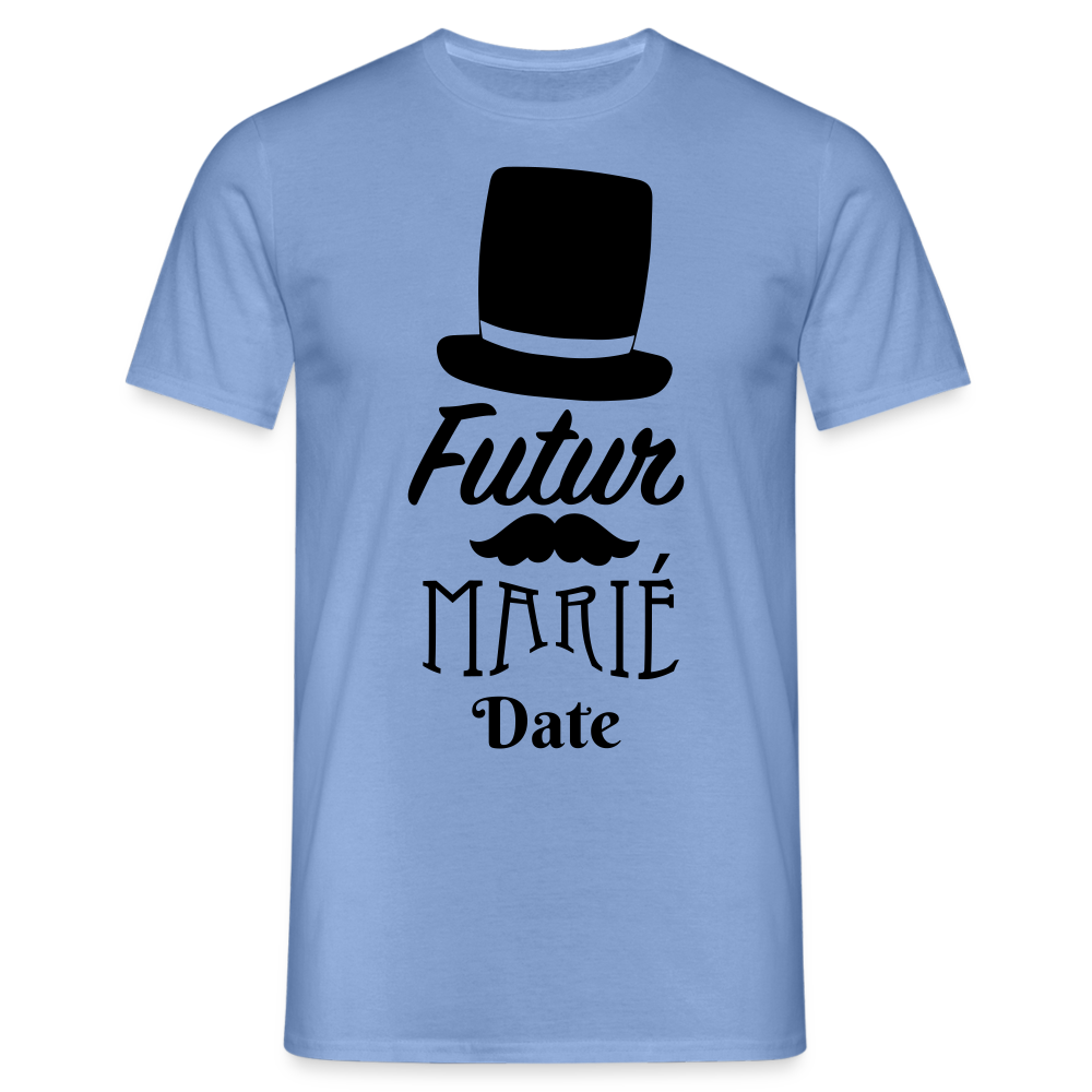 T-shirt Homme Futur marié + date a personnaliser - carolina blue