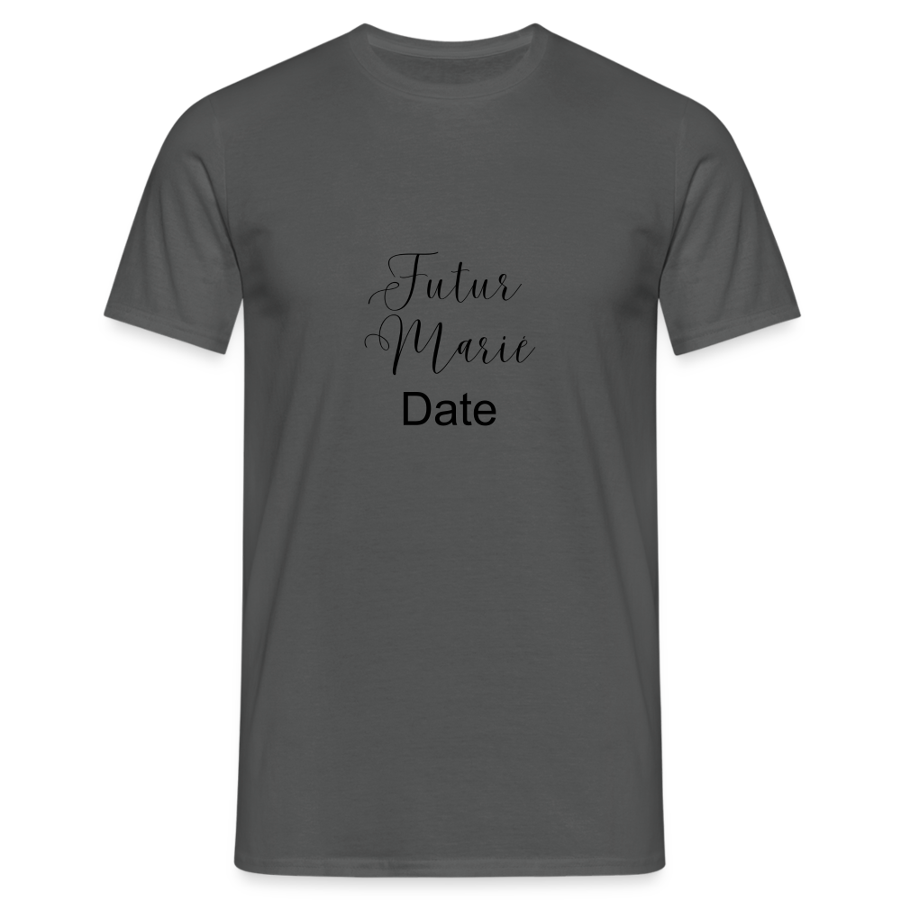 T-shirt Homme Futur marié + date a personnaliser - charbon