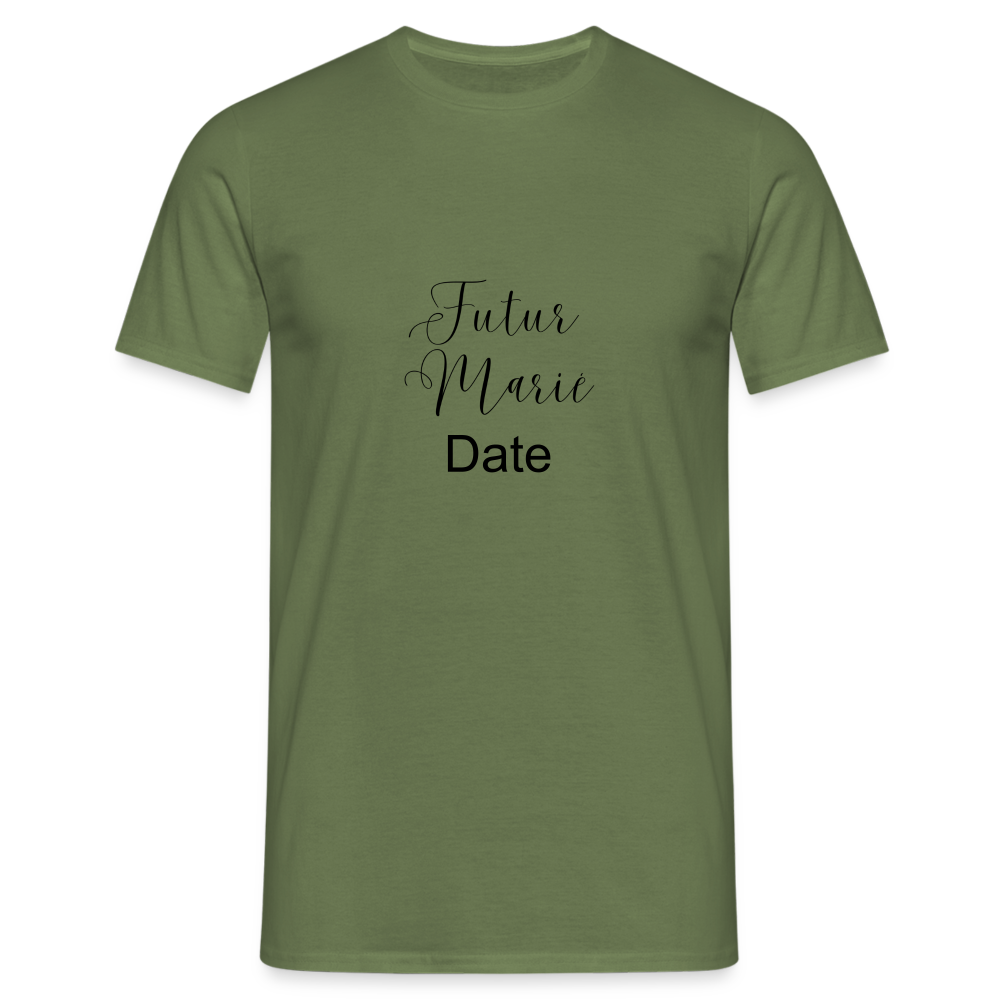 T-shirt Homme Futur marié + date a personnaliser - vert militaire