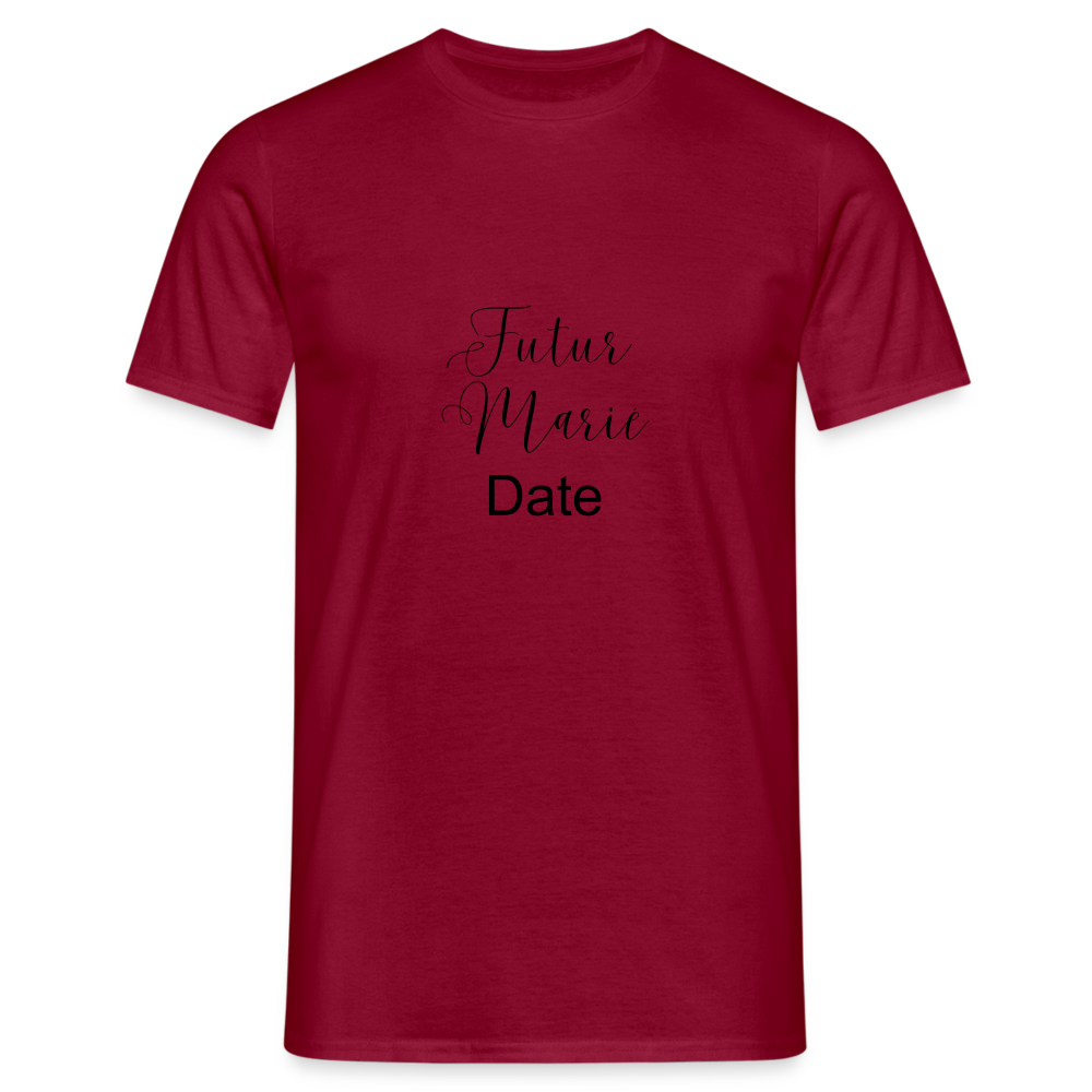 T-shirt Homme Futur marié + date a personnaliser - rouge brique