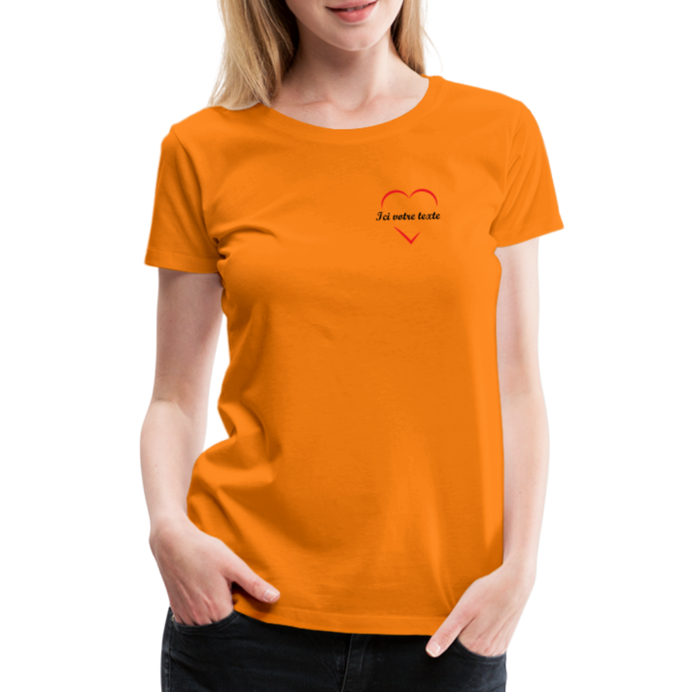 T-shirt Premium Femme Prénom a personnaliser dans le coeur - orange