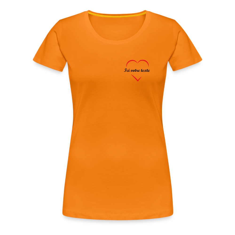 T-shirt Premium Femme Prénom a personnaliser dans le coeur - orange