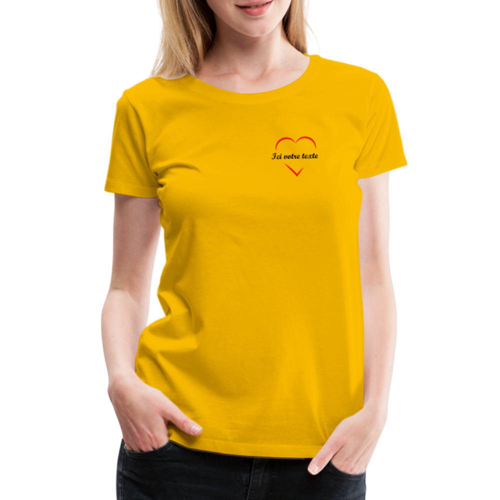 T-shirt Premium Femme Prénom a personnaliser dans le coeur - jaune soleil