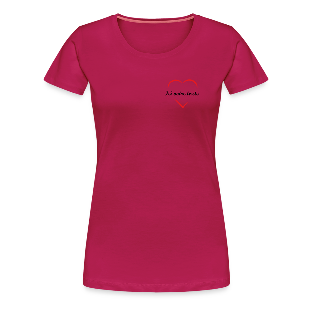 T-shirt Premium Femme Prénom a personnaliser dans le coeur - rubis