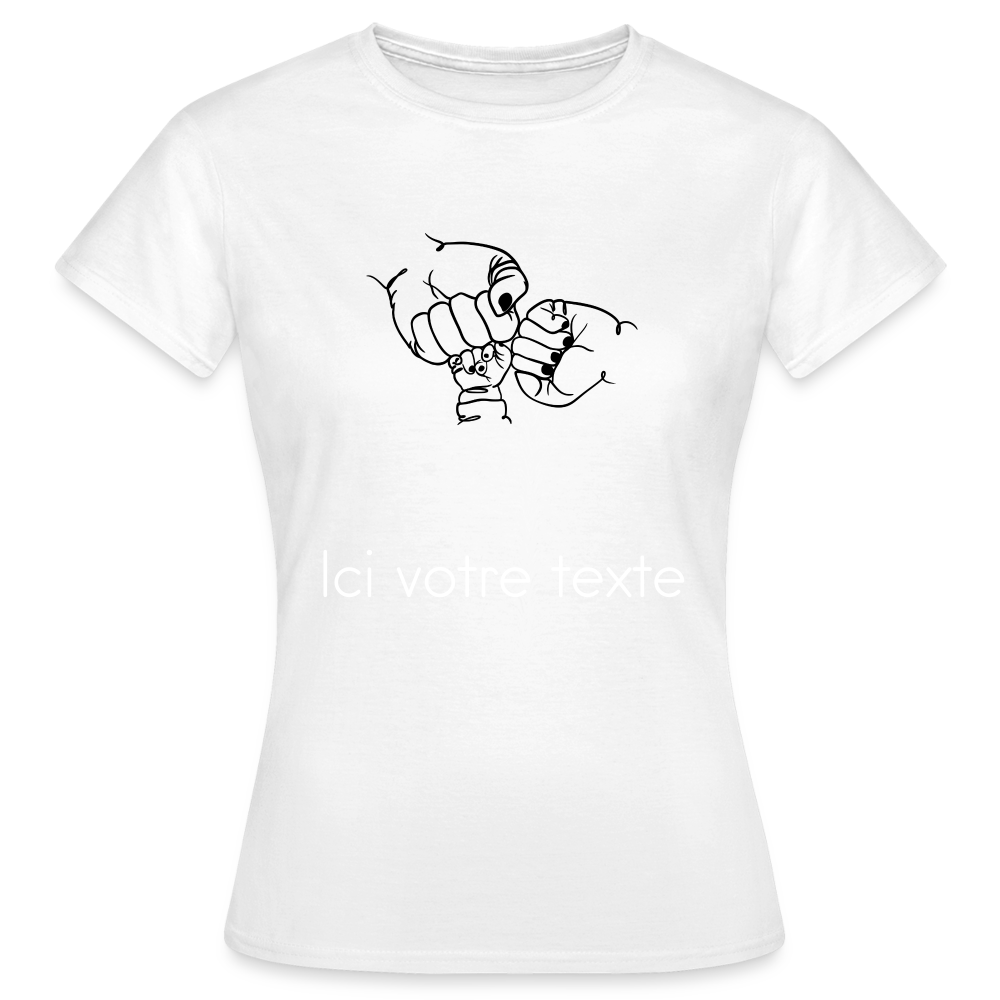 T-shirt Femme Mains - blanc