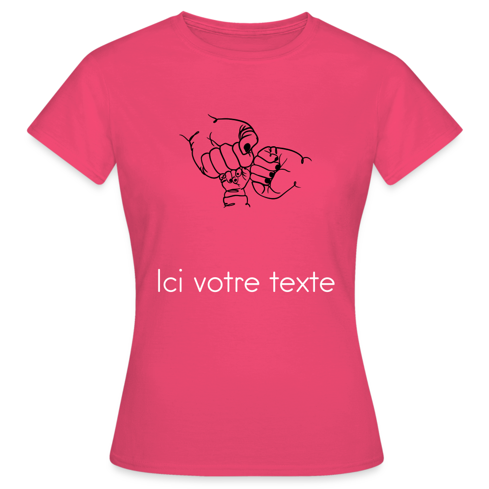 T-shirt Femme Mains - rose azalée