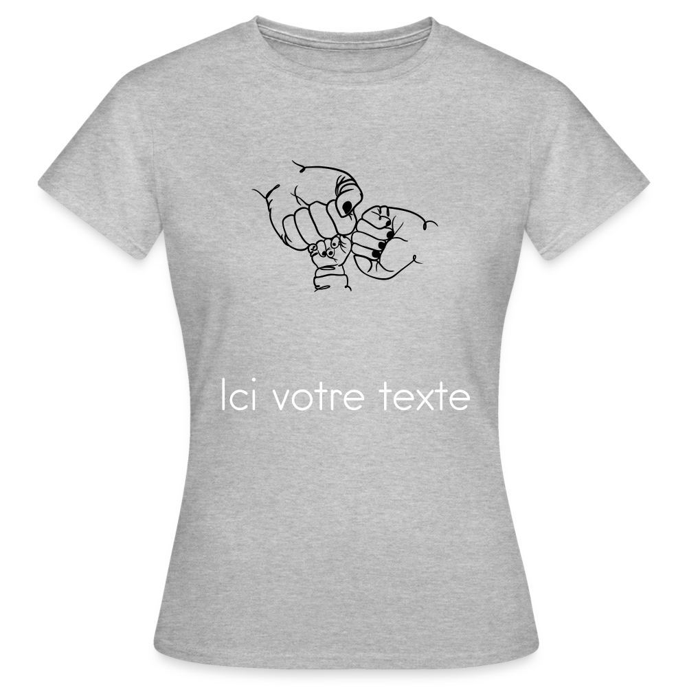 T-shirt Femme Mains - gris chiné