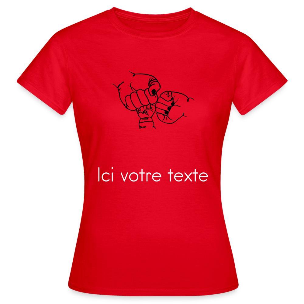 T-shirt Femme Mains - rouge