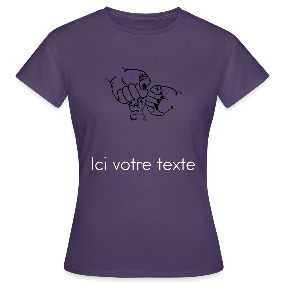 T-shirt Femme Mains - violet foncé