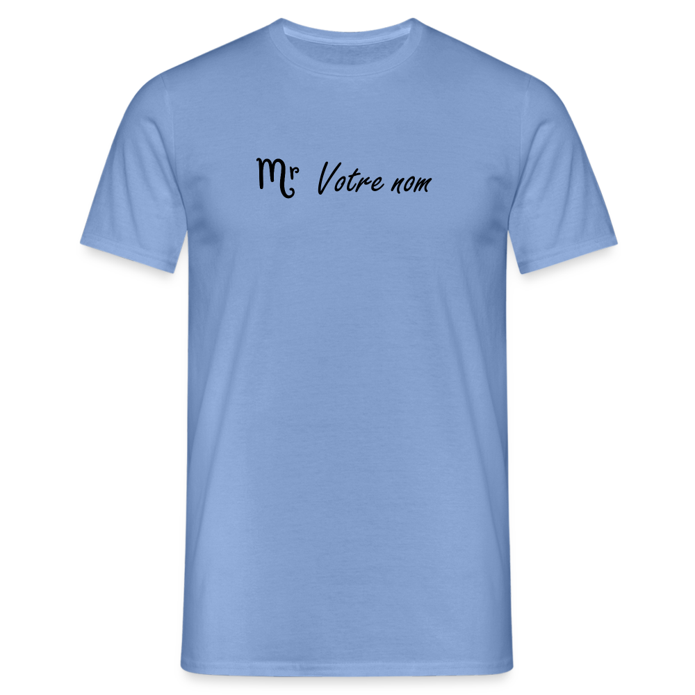 T-shirt Homme Monsieur + votre nom - carolina blue