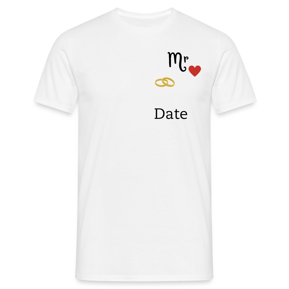 T-shirt Homme Mr + date a personnaliser - blanc