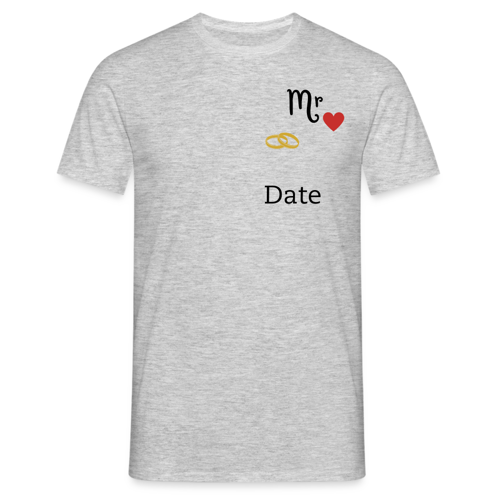 T-shirt Homme Mr + date a personnaliser - gris chiné