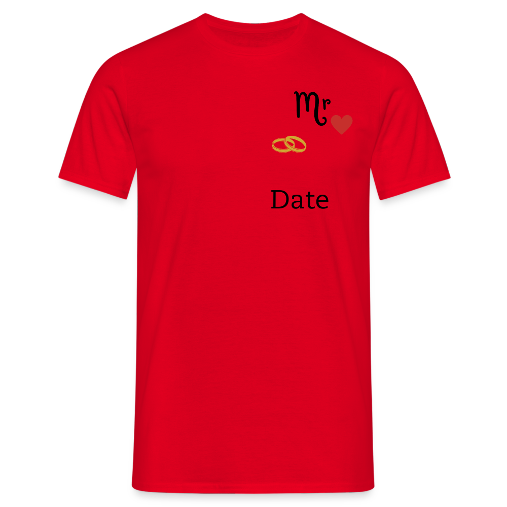 T-shirt Homme Mr + date a personnaliser - rouge