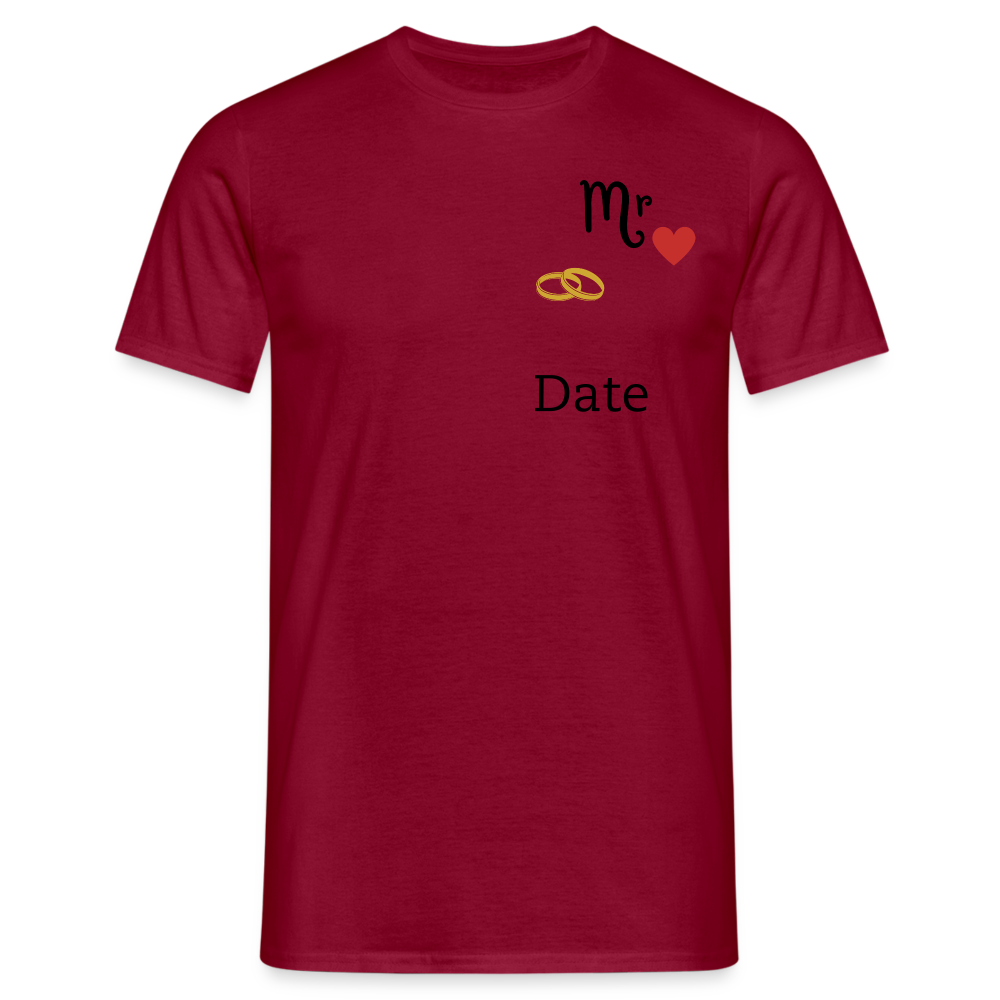 T-shirt Homme Mr + date a personnaliser - rouge brique