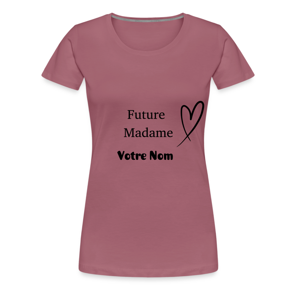 T-shirt Femme Future Madame + votre nom à personnaliser - mauve