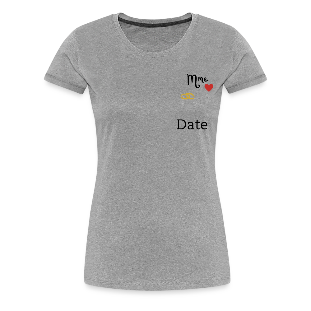 T-shirt Femme Mme + date à personnaliser - gris chiné