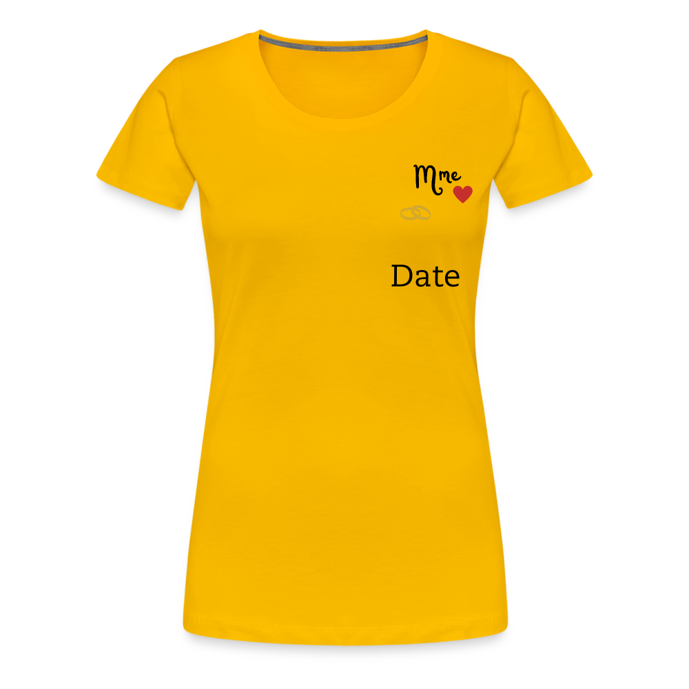 T-shirt Femme Mme + date à personnaliser - jaune soleil