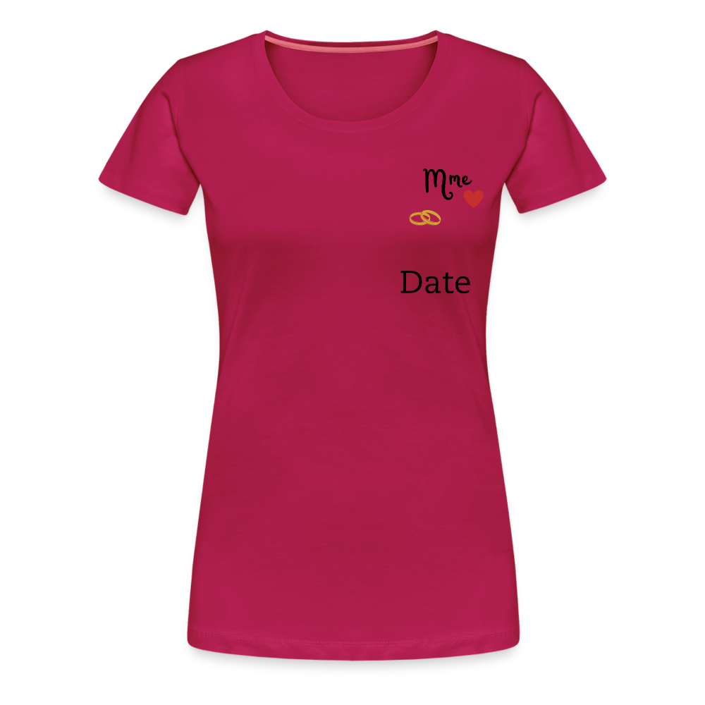 T-shirt Femme Mme + date à personnaliser - rubis