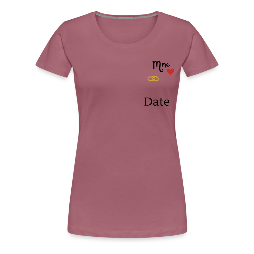 T-shirt Femme Mme + date à personnaliser - mauve