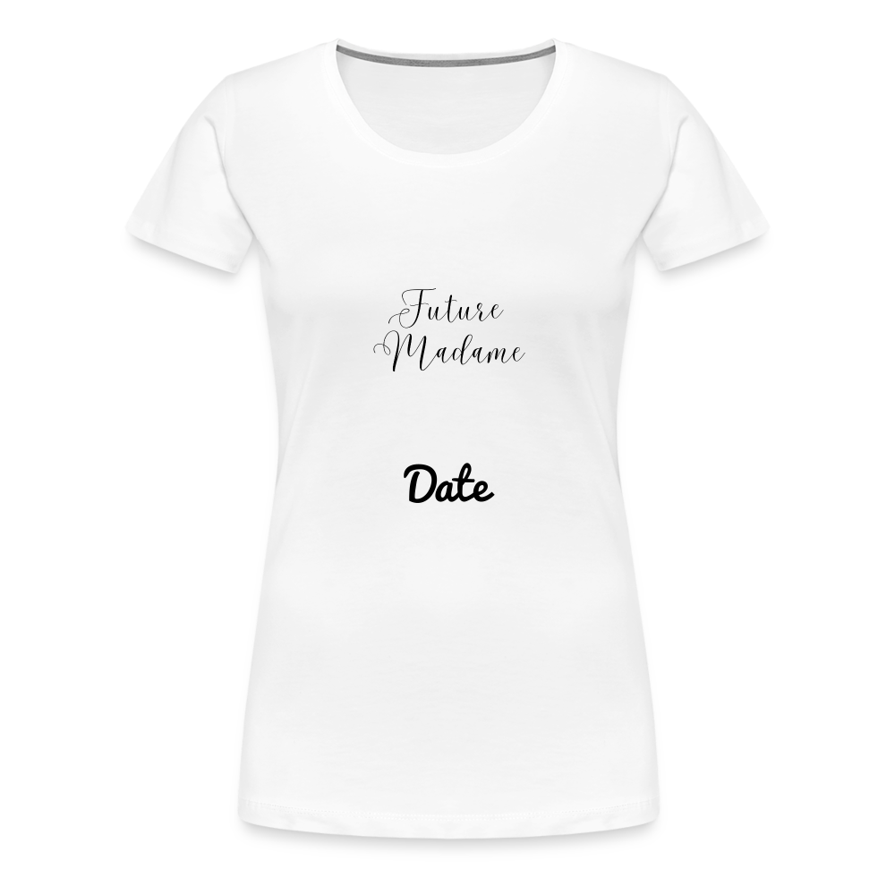 T-shirt Femme future madame + date a personnaliser - blanc