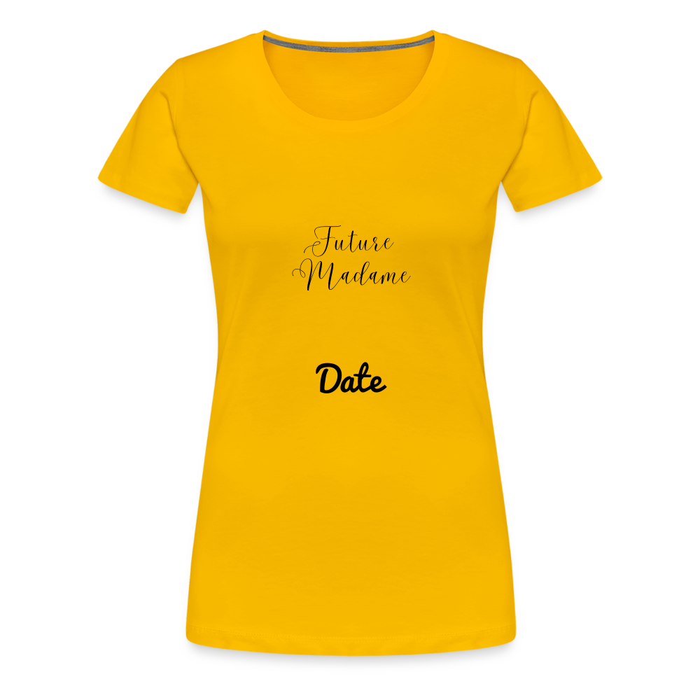 T-shirt Femme future madame + date a personnaliser - jaune soleil