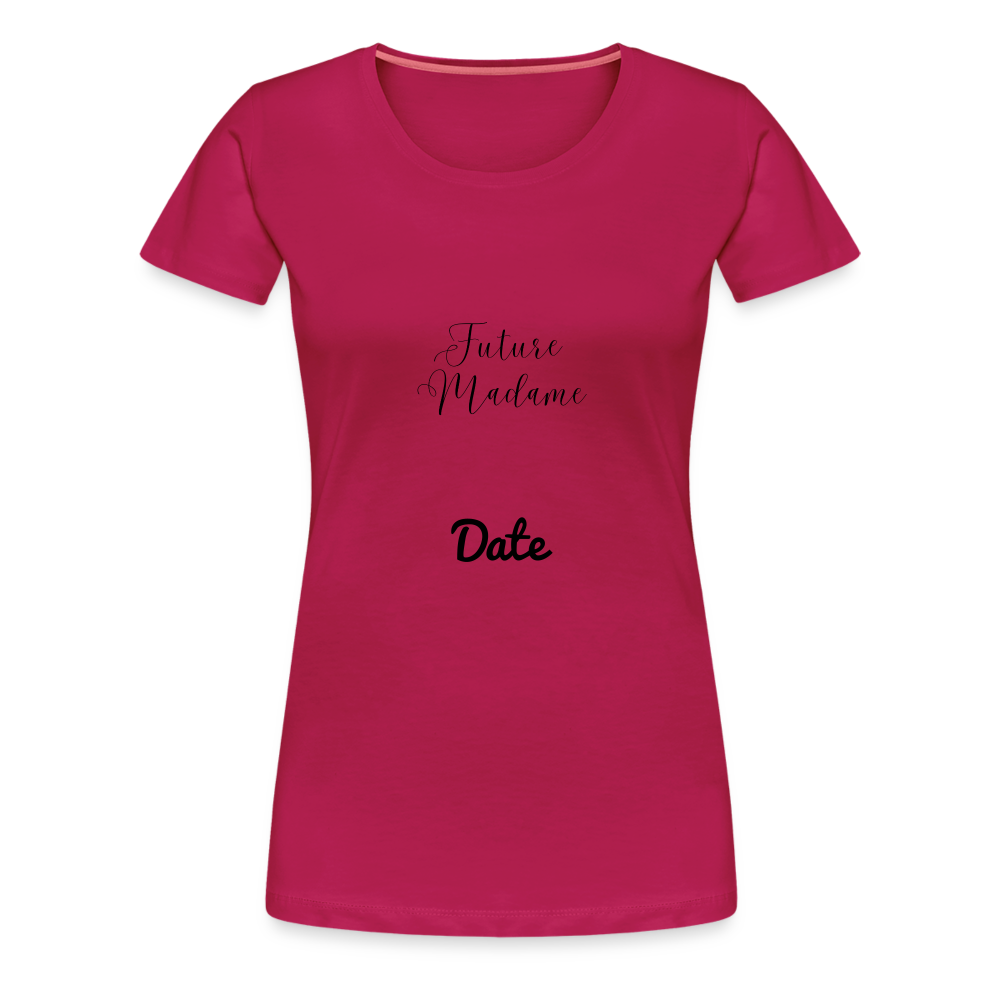 T-shirt Femme future madame + date a personnaliser - rubis