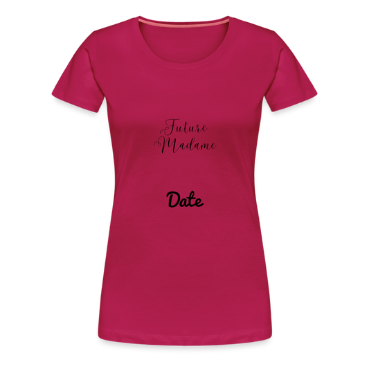 T-shirt Femme future madame + date a personnaliser - rubis