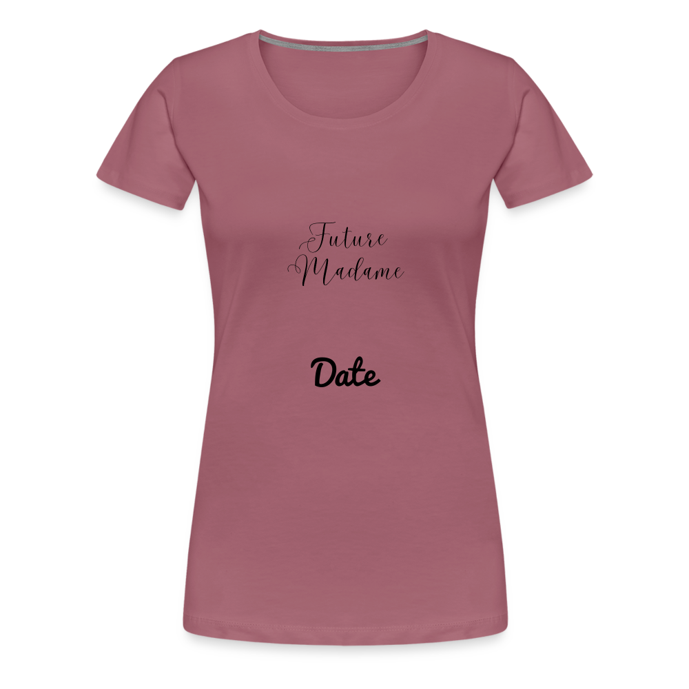 T-shirt Femme future madame + date a personnaliser - mauve