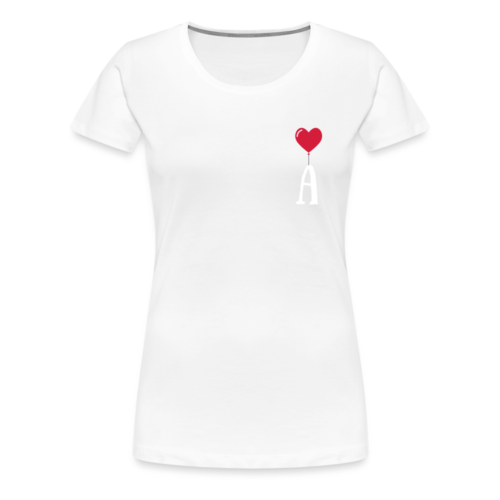 T-shirt Femme Lettre coté coeur  a personnaliser - blanc