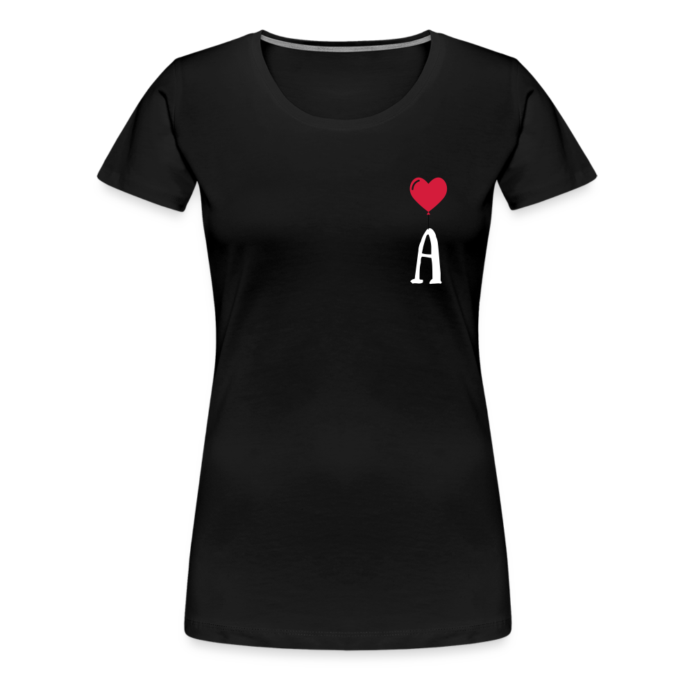 T-shirt Femme Lettre coté coeur  a personnaliser - noir