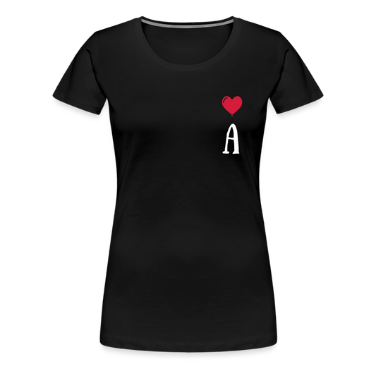 T-shirt Femme Lettre coté coeur  a personnaliser - noir