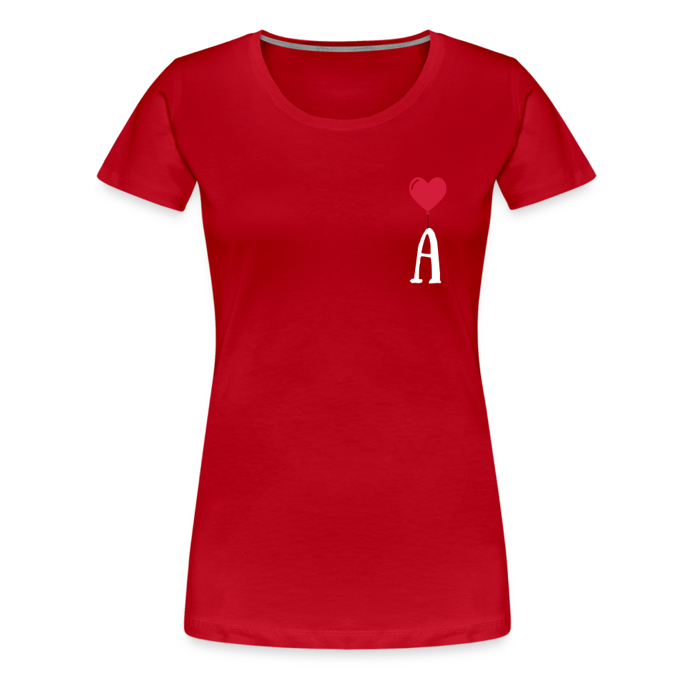 T-shirt Femme Lettre coté coeur  a personnaliser - rouge