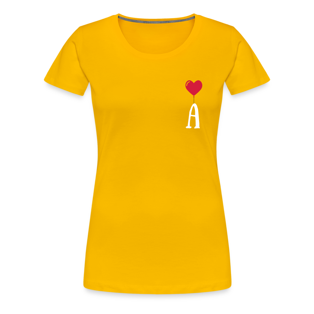 T-shirt Femme Lettre coté coeur  a personnaliser - jaune soleil