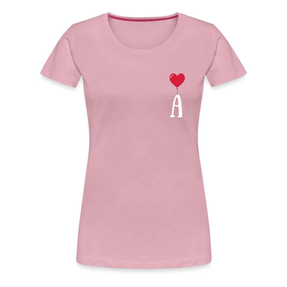 T-shirt Femme Lettre coté coeur  a personnaliser - rose liberty