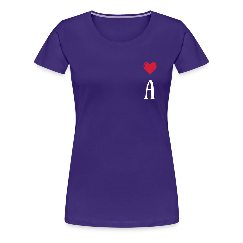 T-shirt Femme Lettre coté coeur  a personnaliser - violet