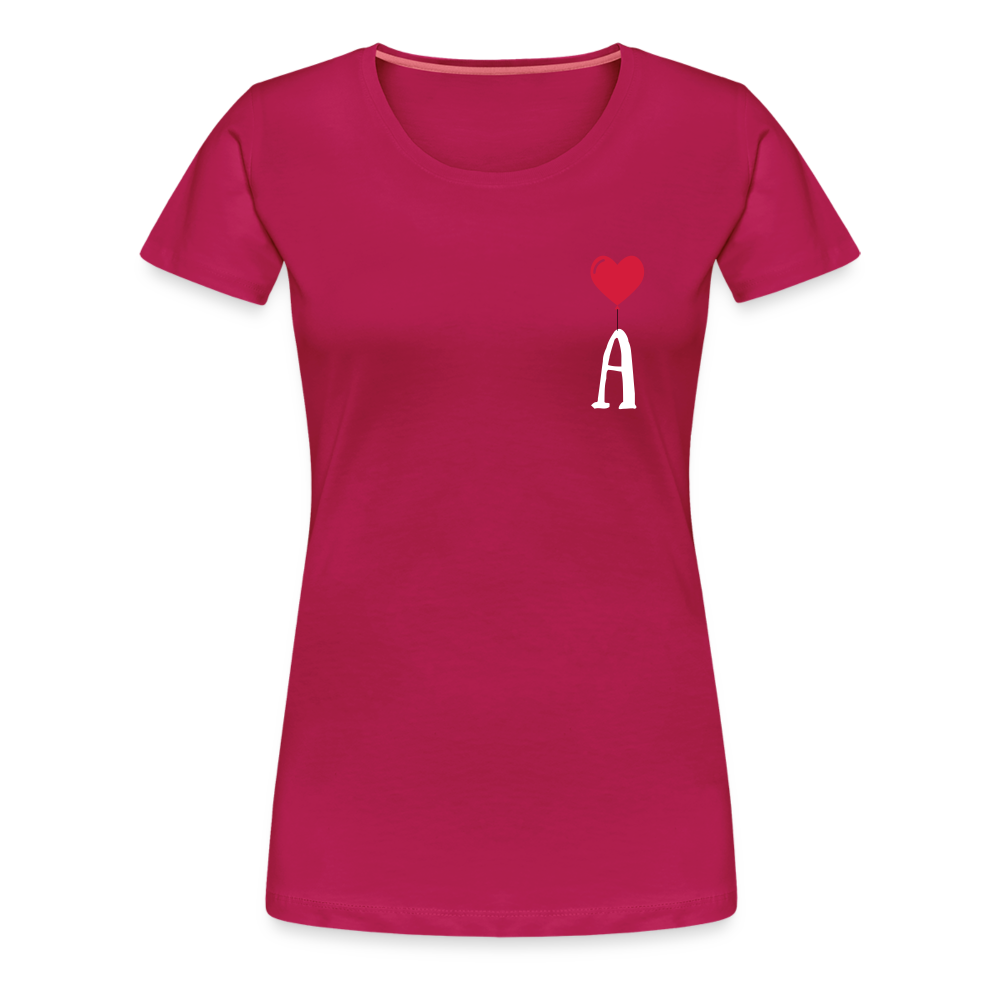 T-shirt Femme Lettre coté coeur  a personnaliser - rubis