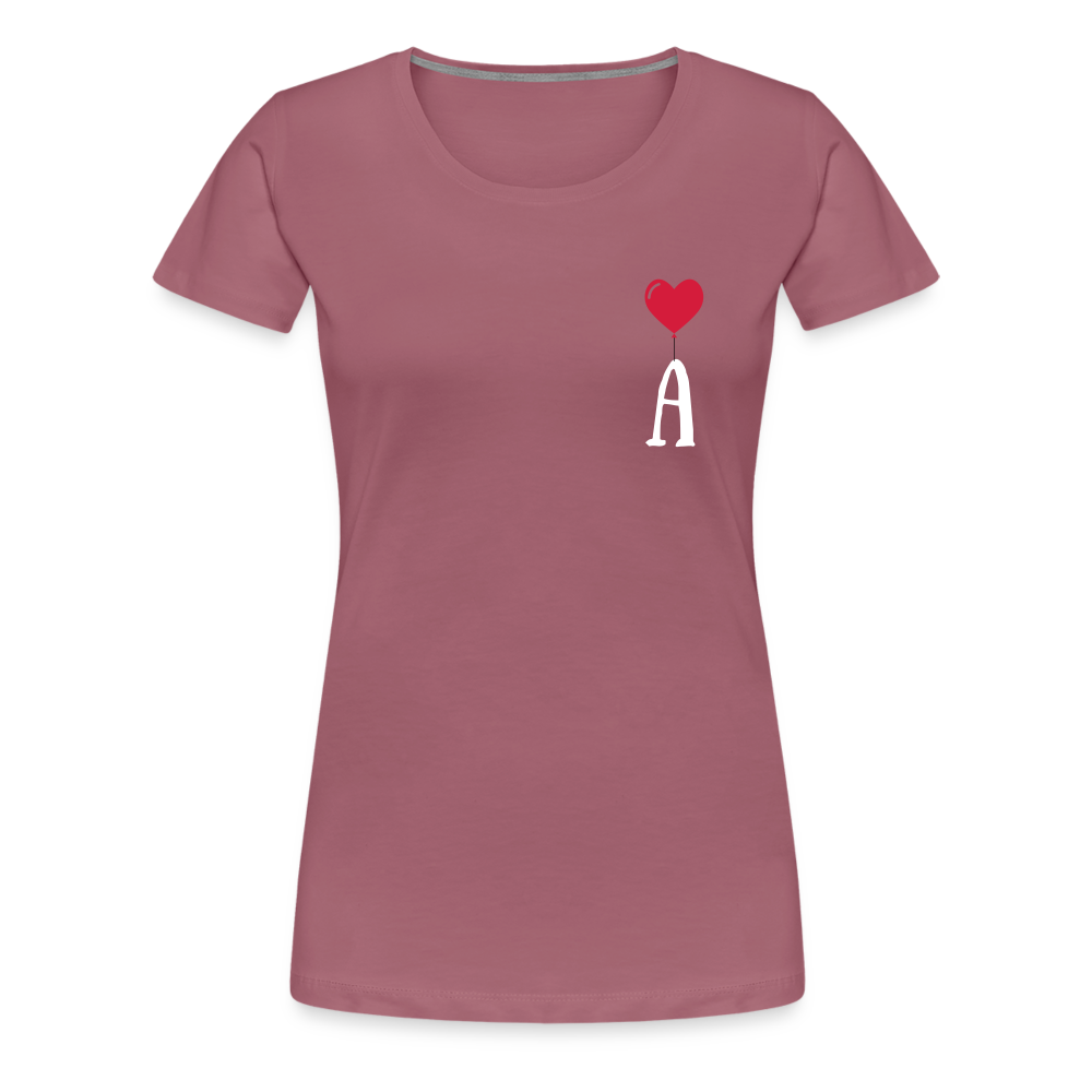 T-shirt Femme Lettre coté coeur  a personnaliser - mauve