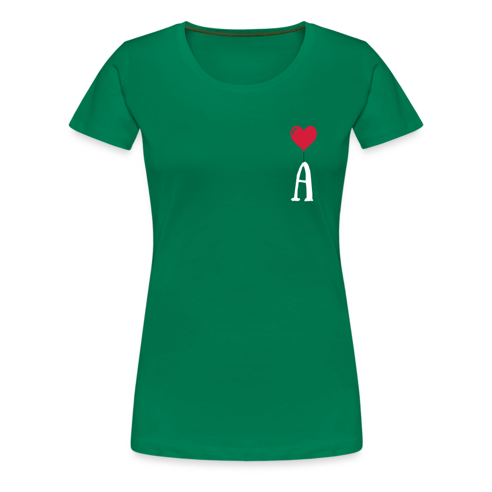 T-shirt Femme Lettre coté coeur  a personnaliser - vert