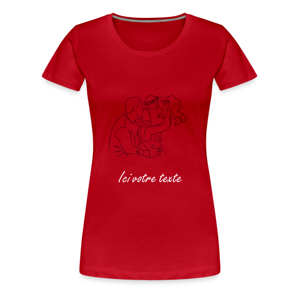 T-shirt Femme Famille a Personnaliser - rouge