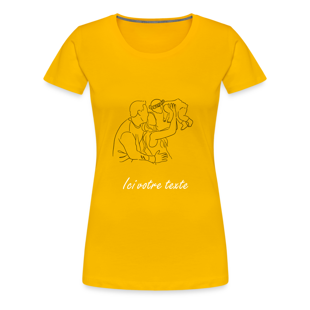 T-shirt Femme Famille a Personnaliser - jaune soleil