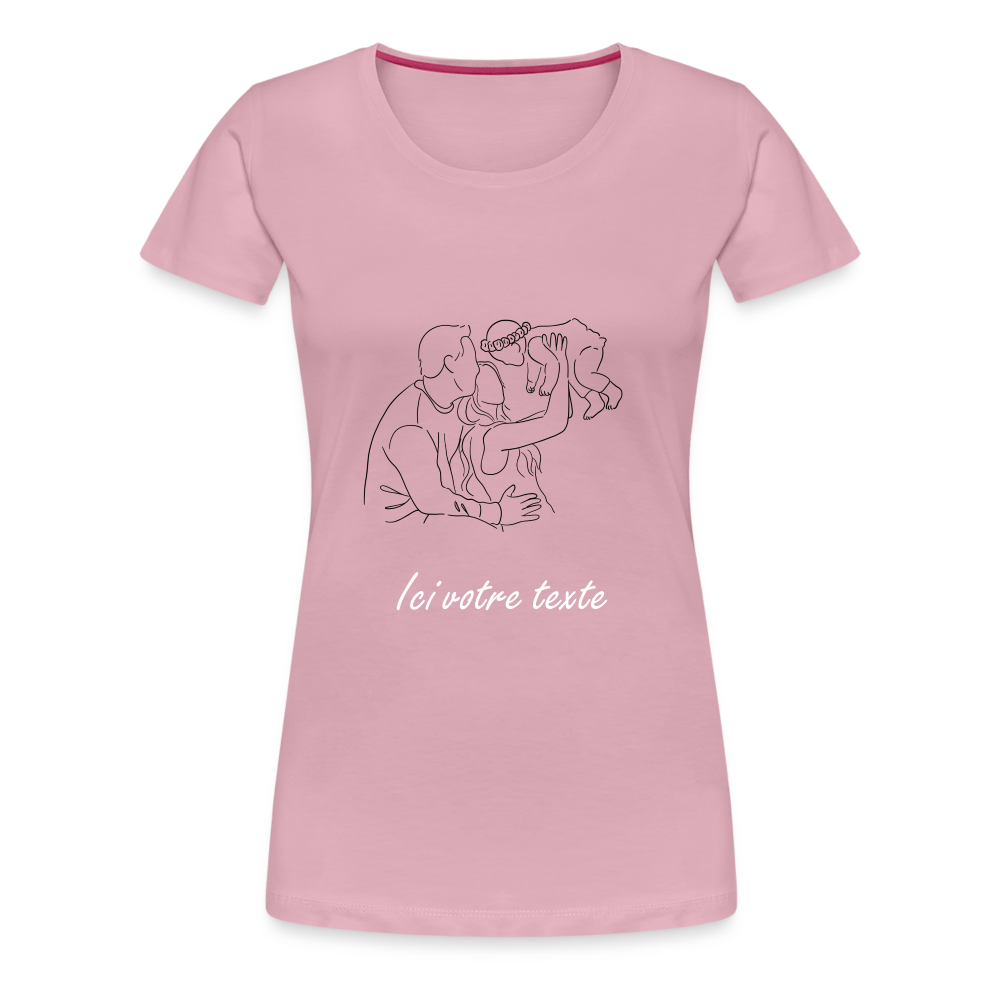 T-shirt Femme Famille a Personnaliser - rose liberty