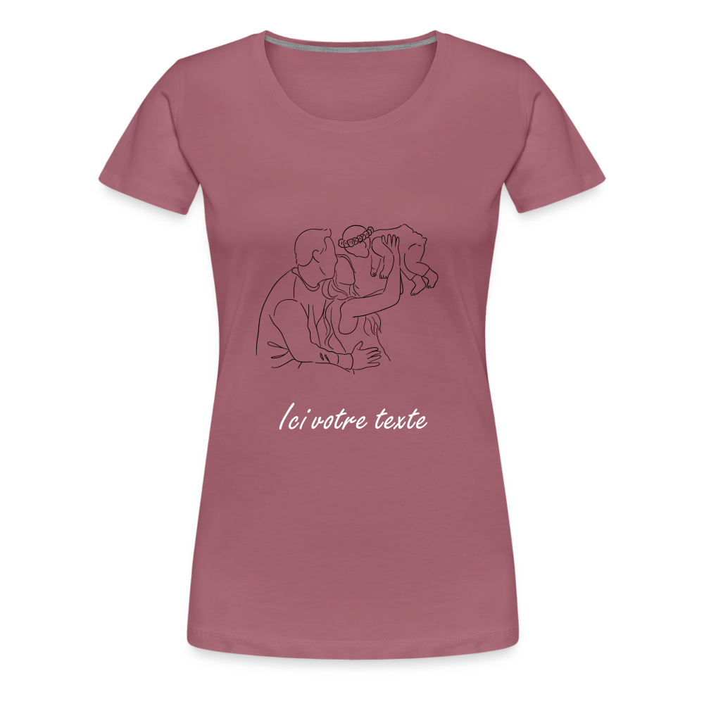 T-shirt Femme Famille a Personnaliser - mauve