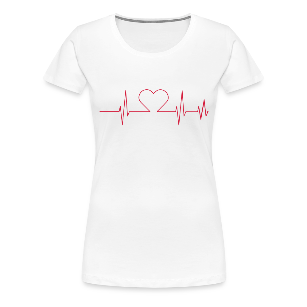 T-shirt Premium Femme - rythme du coeur - blanc