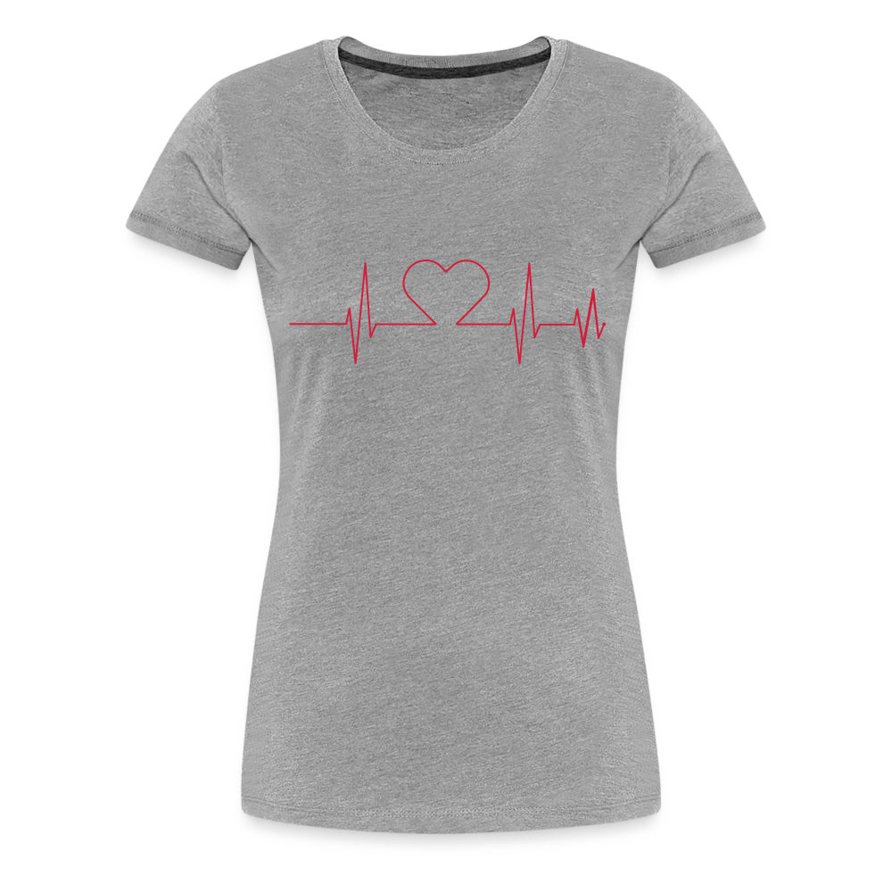 T-shirt Premium Femme - rythme du coeur - gris chiné