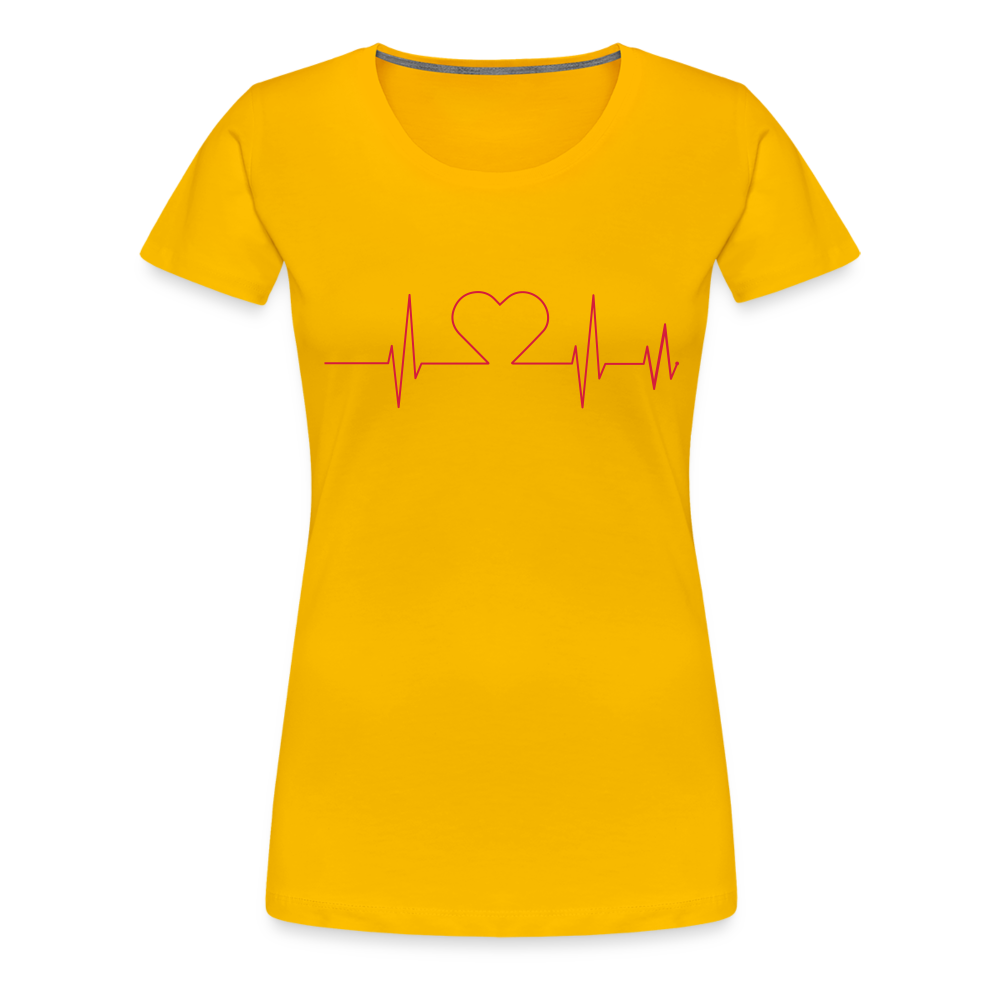 T-shirt Premium Femme - rythme du coeur - jaune soleil