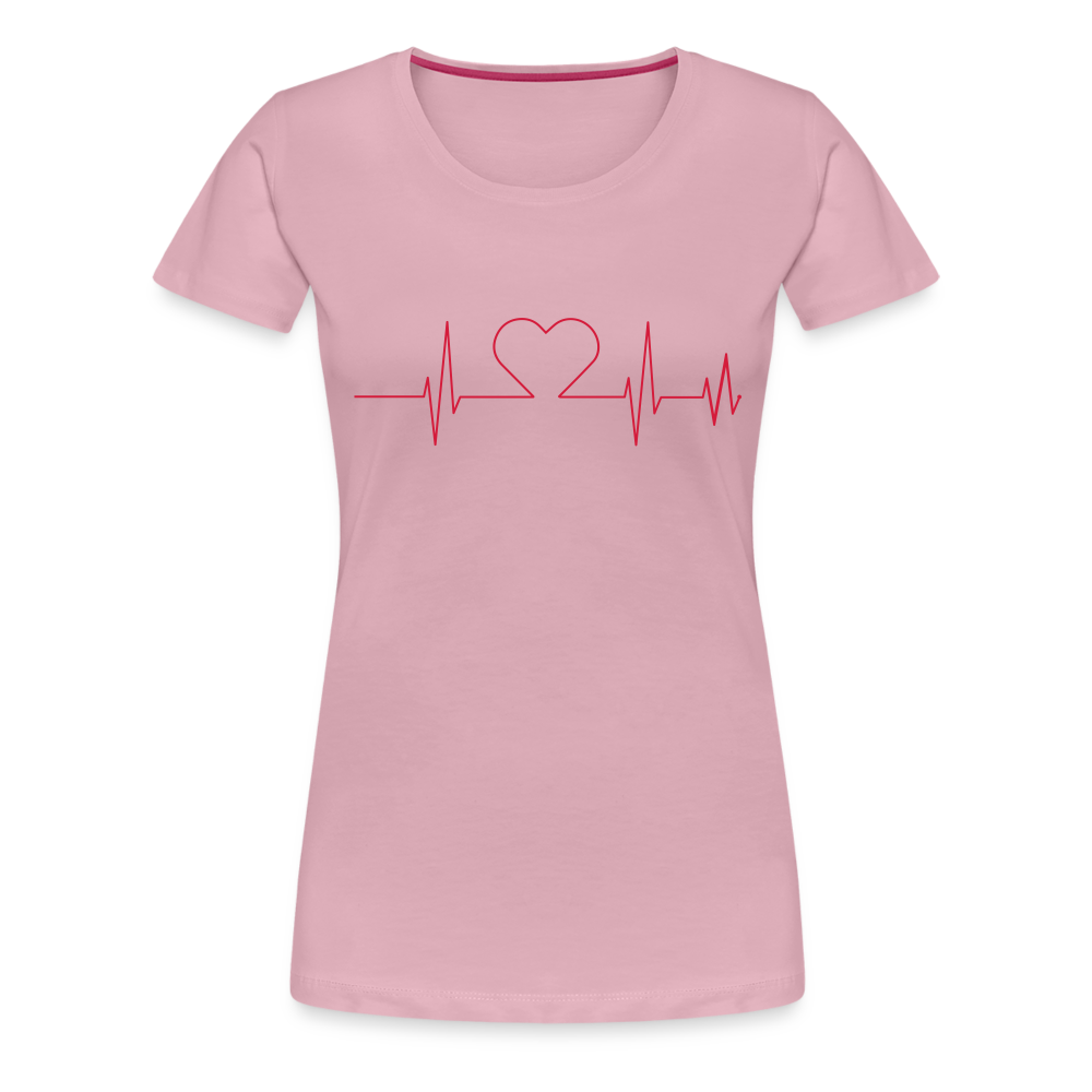 T-shirt Premium Femme - rythme du coeur - rose liberty