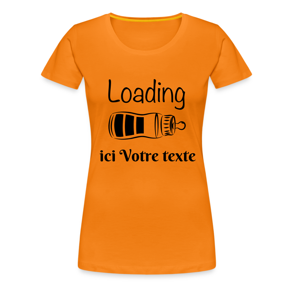 T-shirt Premium Femme bébé en cours + ajouter du texte - orange