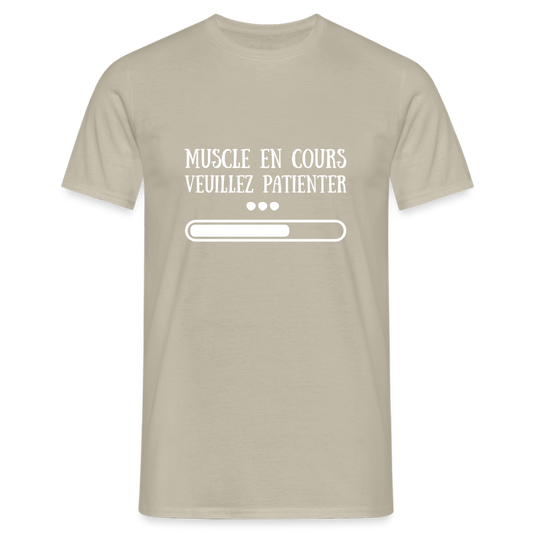 T-shirt Homme muscle en cours veuillez patienter - beige sable