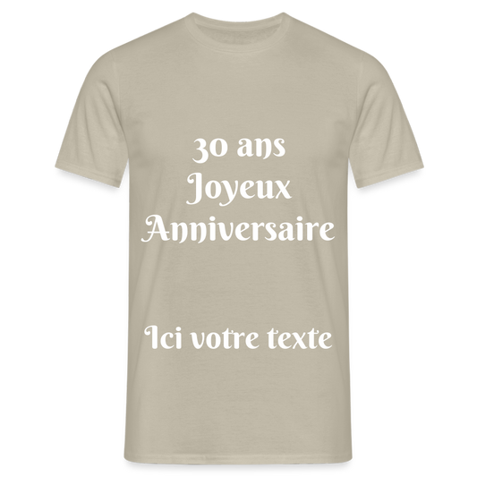 T-shirt Premium Homme - 30 ans - motard - beige sable